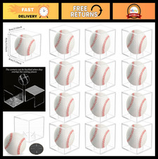 12 Pack Baseball Display Case Acrylic Cube, UV Protected Acrylic Boxes for
