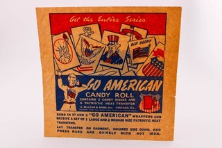 1940 MCLEAN CANDY ROLL GO AMERICAN TRANSFER CARD WRAPPER SUPER RARE!