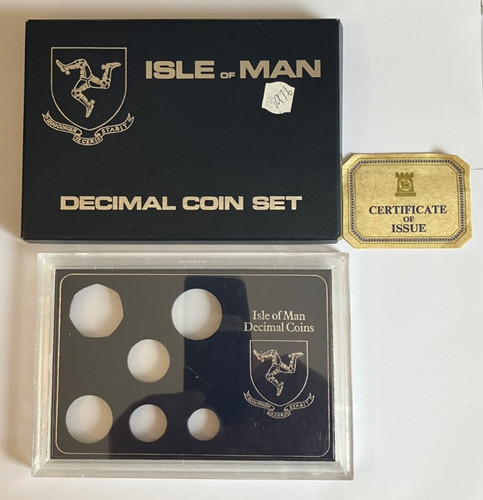 1976 Isle of Man Pobjoy Sterling Silver Set Box Coin Hold & Certificate