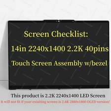 14" for Lenovo Yoga 7 14IAL7 5D10S39810 82QE Lcd Touch Screen Display Assembly