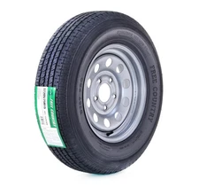 Free Country Trailer Tire Assembly ST205/75R15 8-Ply Silver Mod Rim 5 Lug on 5"