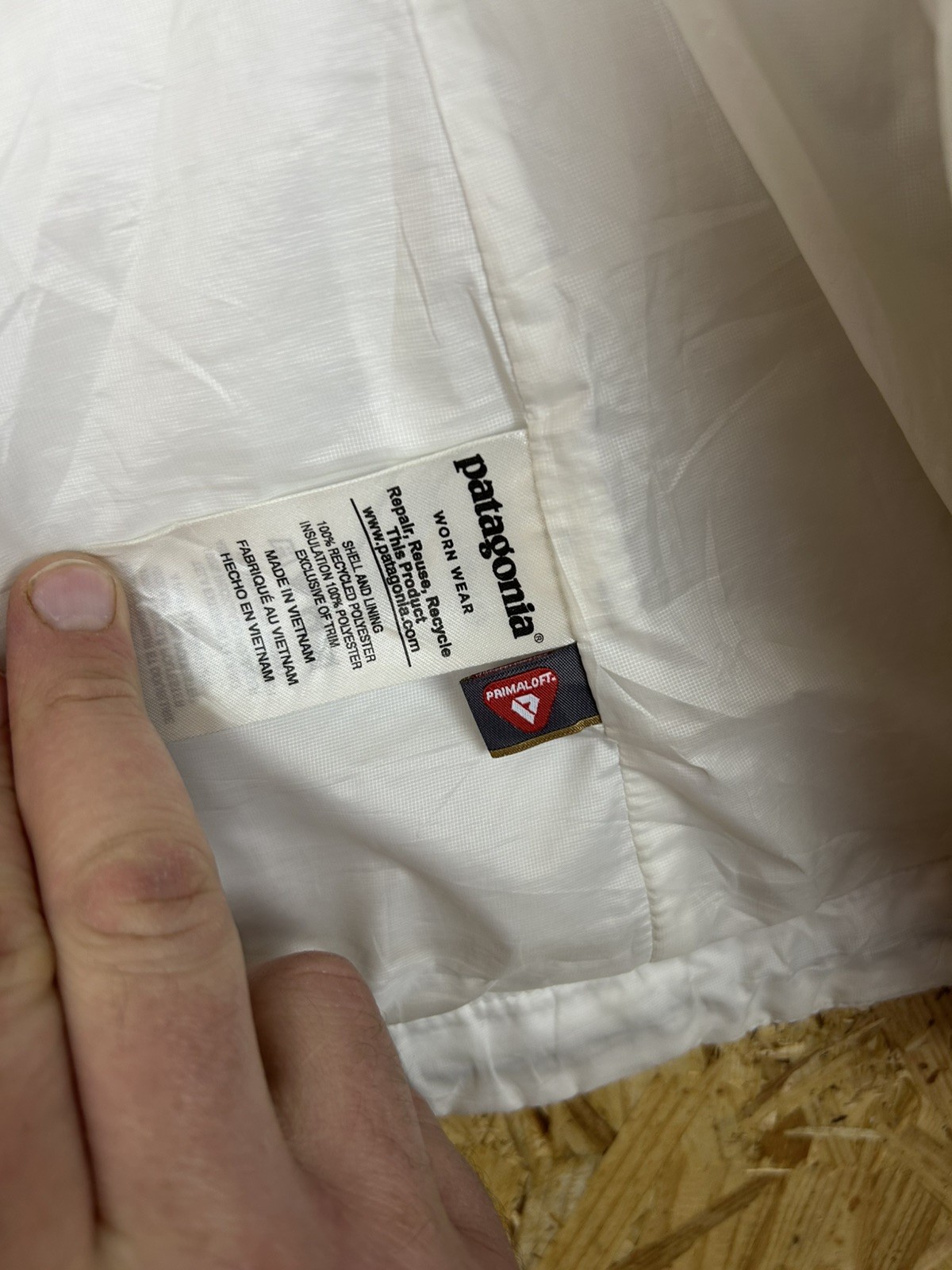 Patagonia Nano Puff Jacket Womens Lightweight Insulated White Large thumbnail 7