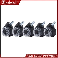 Findmall Universal Office Chair Caster Rubber 360° Swivel Wheels 5 Pack 2 Inch