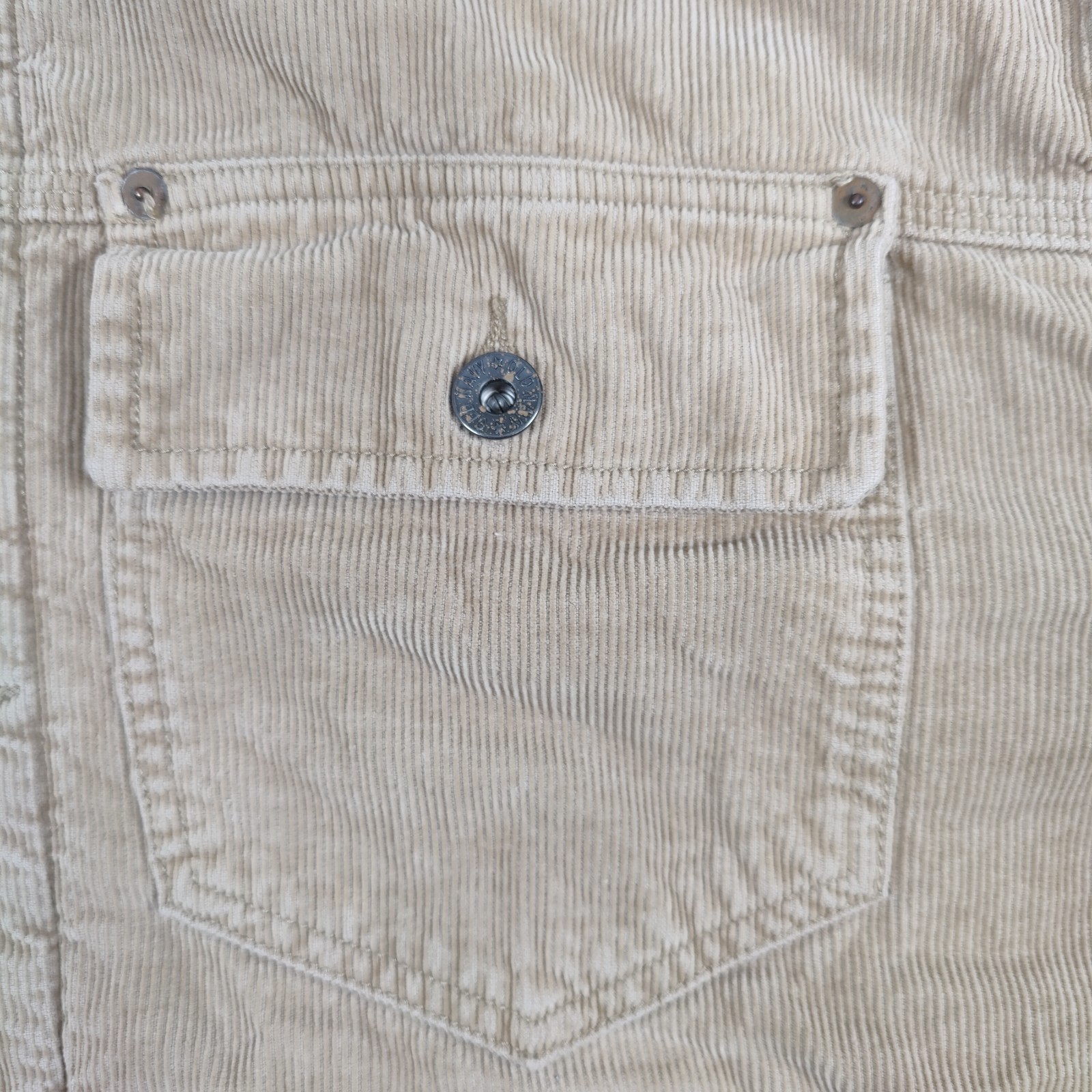 Old Navy Sherpa Lined Corduroy Jacket Men's XL Beige Cowboy Cut Vintage Workwear