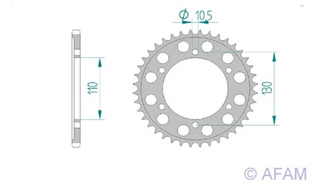 Kettenrad 45-ZäHne 520-Teilung FüR Suzuki GSX-R 600 UE Bj. 2011-2013-image