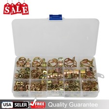 115x Hose Spring Clamps 6-22mm Fastener Fuel Water Line Pipe Air Tube Clips Set
