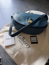 GENUINE Mulberry Tessie Satchel Small Classic Grain in colour Metal Blue