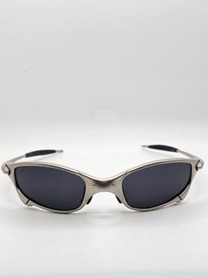 Oakley Like Juliet X-Metal Sunglasses Silver Frame Black Polarized
