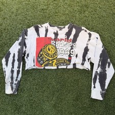 Chinatown Market Cropped Sweatshirt Womens M Tie Dye 1999 Graphic Streetwear Y2K