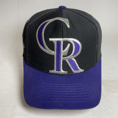 Vintage Colorado Rockies Logo Athletic Snapback Hat Cap Blockhead Big Logo MLB