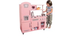 Play Kitchen Pretend Play Set for Kids Fully Functional Sink Fridge & Phone 