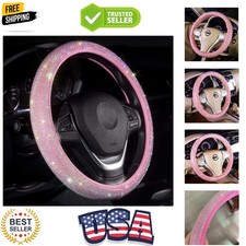 Car Steering Wheel Cover Pink For Women Girls Cute Bling Accessories 15 Inch ... Car Steering Wheel Cover Pink For Women Girls Cute Bling Accessories 15 Inch ...