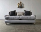 SUPERB EX DISPLAY REX COX  COX GREY VELVET TETRAD SOFA FREE DELIVERY