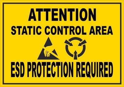 StickerTalk ESD Static Control Area Protection Required Vinyl Sticker 10x7