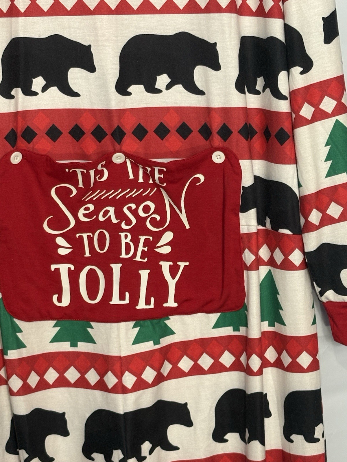 PatPat One-Piece Christmas Pajamas with Bears Large Festive Holiday Jumpsuit