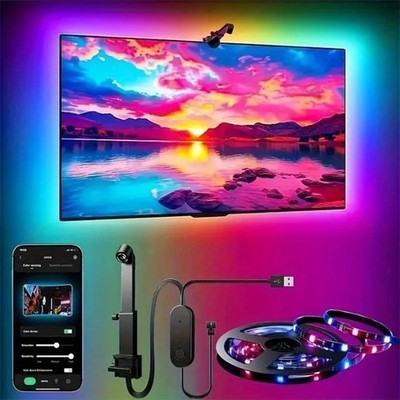 RGBIC LED TV Hintergrundbeleuchtung Streifen mit Kamera App Steuerung Musik Sync Smart Lichter für