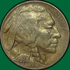 1938-D Buffalo Nickel Almost Uncirculated AU Coin #34594