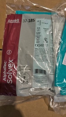 Ansell AlphaTec Solvex 37-185 Chemical Resistant Gloves:  Pairs Size Medium (9)