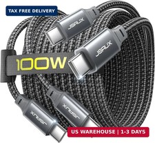 100W USB C Cable 2-Pack 6.6FT Fast Charging iPhone 17 16 15 MacBook iPad Type C