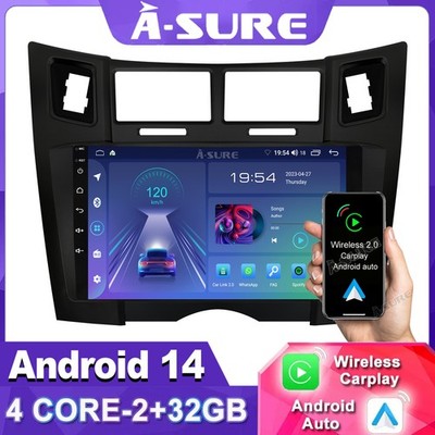 Android 15 Autoradio Für Toyota Yaris 2005-2012 Apple Carplay Navi GPS SWC 2+64G