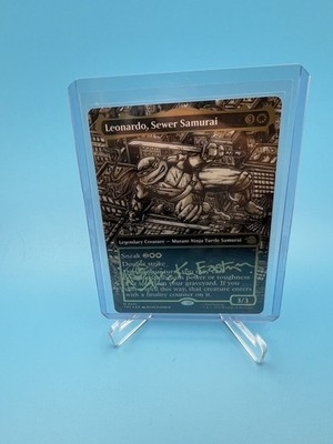 MTG TMNT Leonardo, Sewer Samurai #301 — Borderless Gold-Stamped