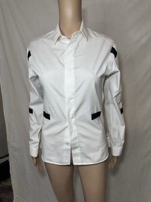 Christian Dior Woman White Shirt With Black Patches Small