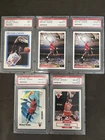 5 Michael Jordan cards PSA 8 7