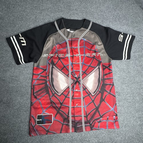 VINTAGE 2003 MARVEL SPIDERMAN AUTHENTIC MOVIE BASEBALL STYLE JERSEY Mens medium