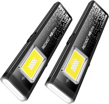 Flat EDC Flashlight Rechargeable, 8-Mode Slim Pocket Flashlight with Magnetic Ba