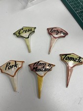 Toni Raymond 1950s Vintage Hand-Painted Ceramic Sandwich Markers Set 5 Kitschy