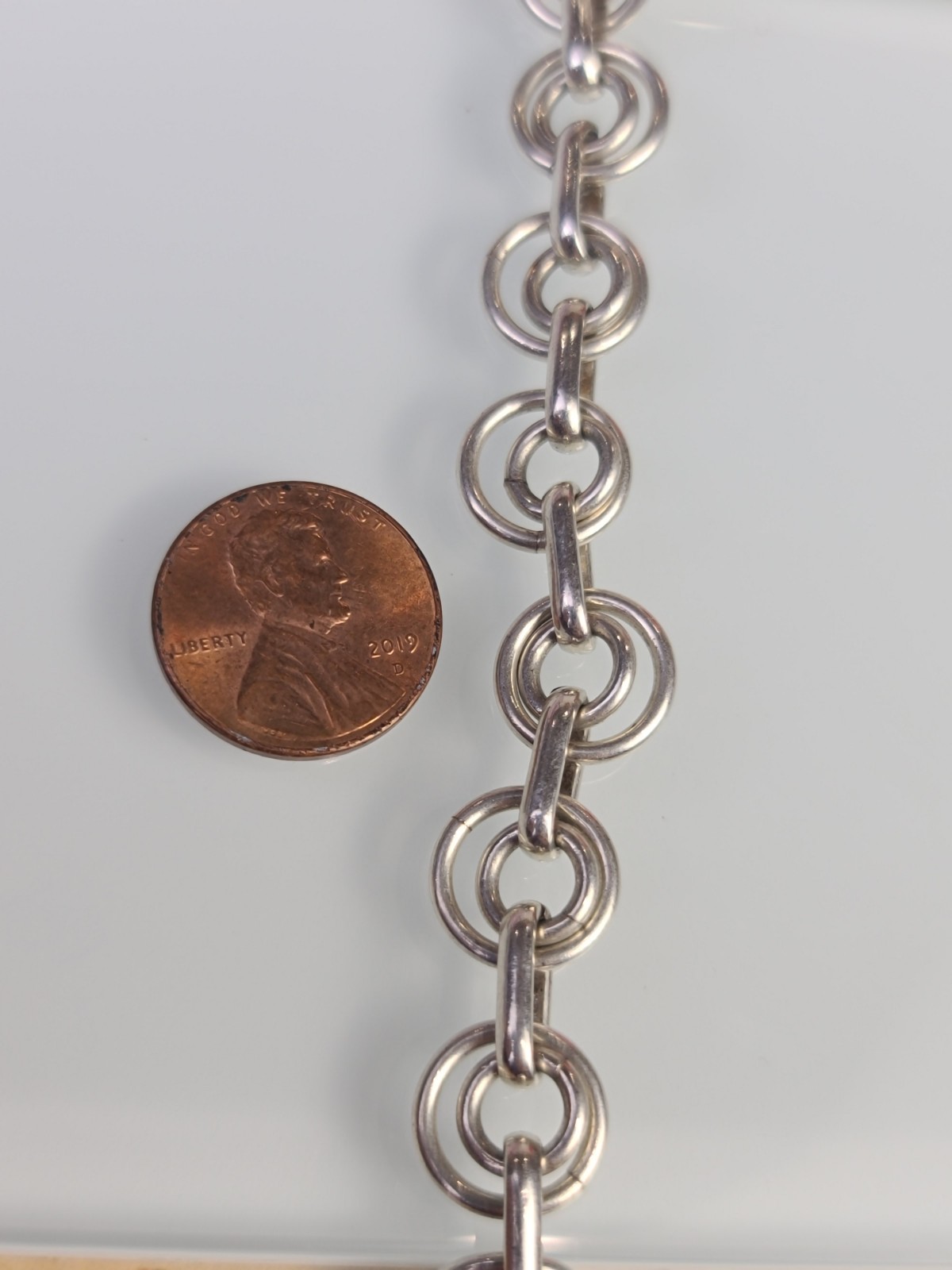 Sterling 925 Solid Silver Concecentric Circle Bra… - image 3