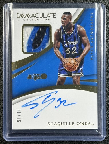 SHAQUILLE O'NEAL 2017-18 PANINI IMMACULATE #PA-SON GAME-WORN PATCH AUTO 10/15