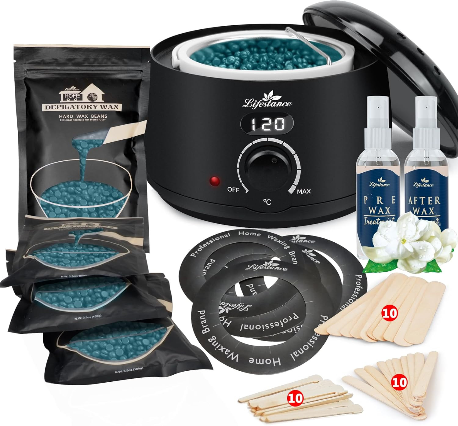 Cera Brasiliana Kit, Scaldacera Professionale Display Digitale LCD Con 400G Perl