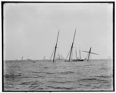 Photo:Wreck of Alva Aug 8 1892 Sailboat Shipwreck Sea Scene