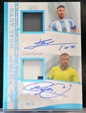 2025 Leaf In The Game Used Lionel Messi Neymar Jr 4/6 Dual Auto Jersey Card 