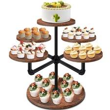 Cupcake Stand, 3 Tier Cupcake Tower Large Cupcake Stand for 50 Cupcakes Wood ...