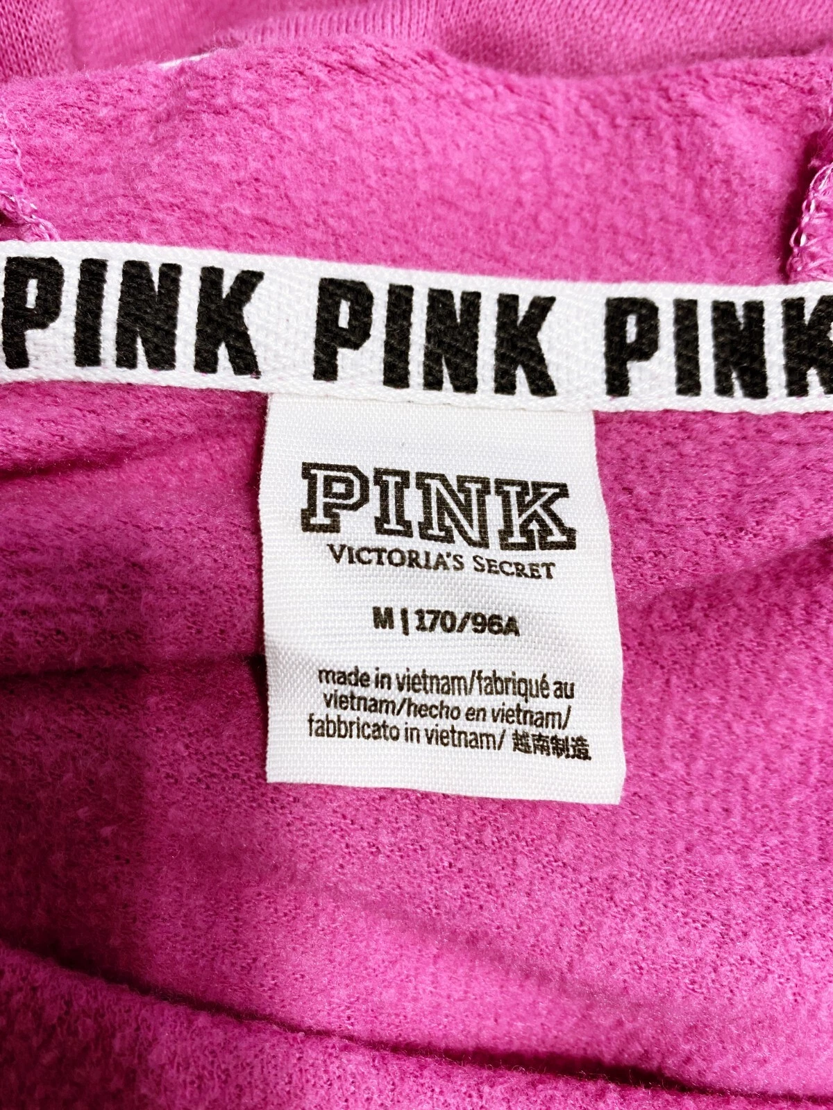 UNDERCOVER Felpa donna rosa Victoria's Secret con cappuccio taglia M rosa maglione manica lunga