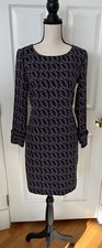 NWOT Banana Republic Red White & Blue Flags USA Printed Long Sleeve Shift Dress