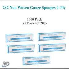 1000 Pack - 2x2 Non Woven Gauze Sponges 4-Ply, Non-Sterile Cotton Dental Medical