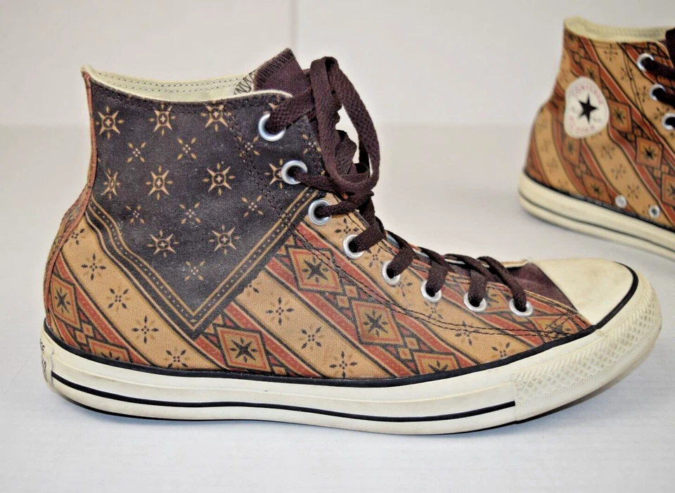 Bandana alta vintage Converse All Star talla 10 Y2K tonos tierra suroeste Foto 2 de 4
