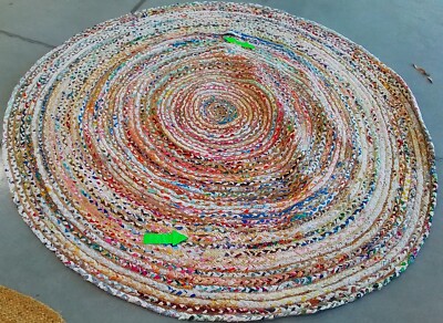 BEIGE MULTI 7'-0'' x 7'-0'' Broken Thread Rug, Reduced Price 1172771571 CAP202B-7R