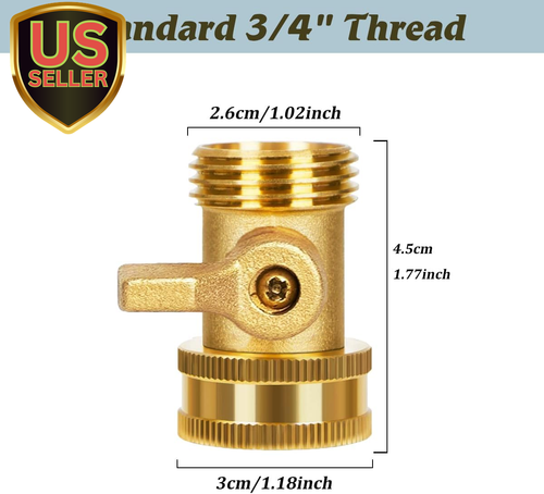 Heavy Duty Brass Shut off Valve, 3/4 Inch Solid Brass Garden Hose Valve Water...