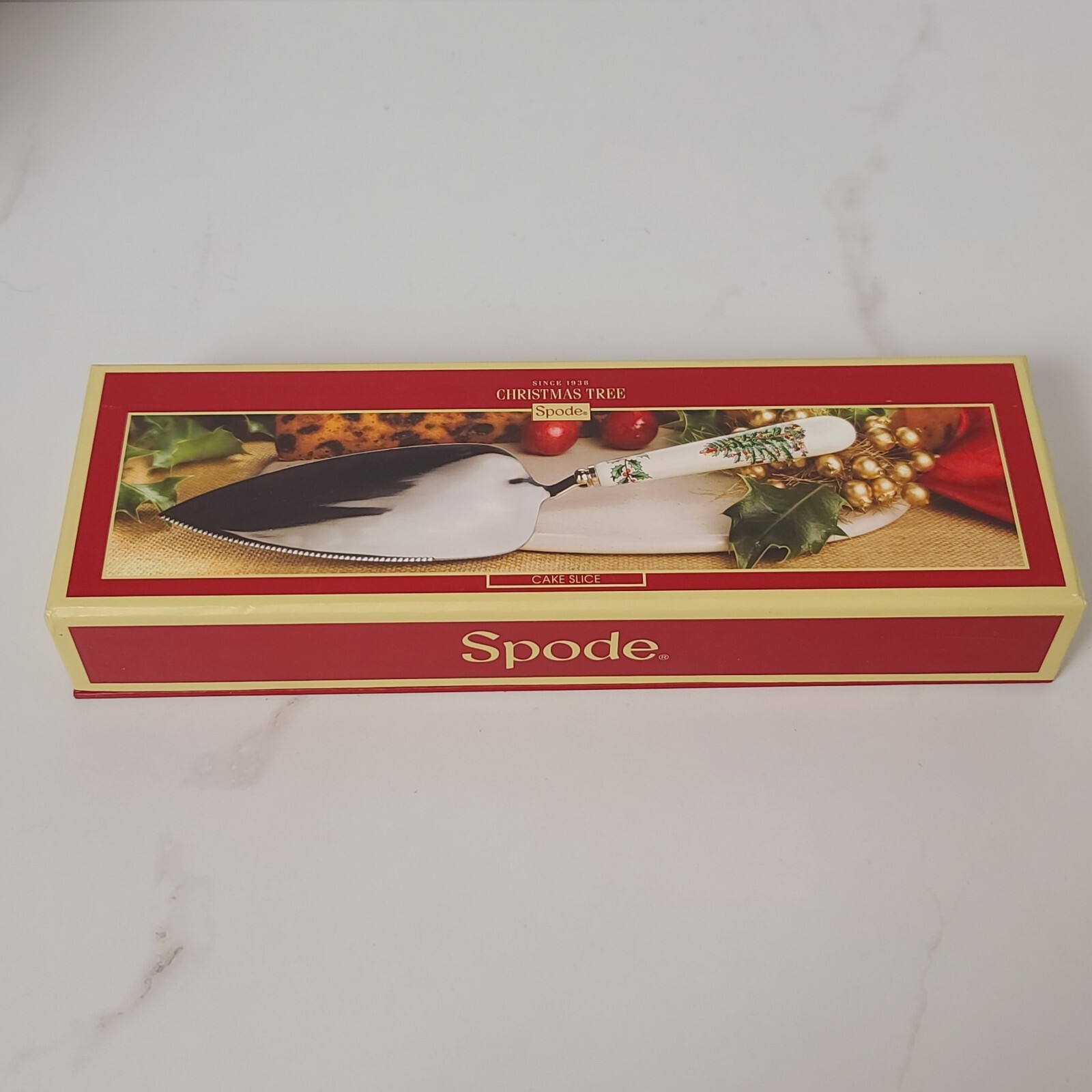 Vintage SPODE England Cake Slice Serrated Pie Server Knife w. Box