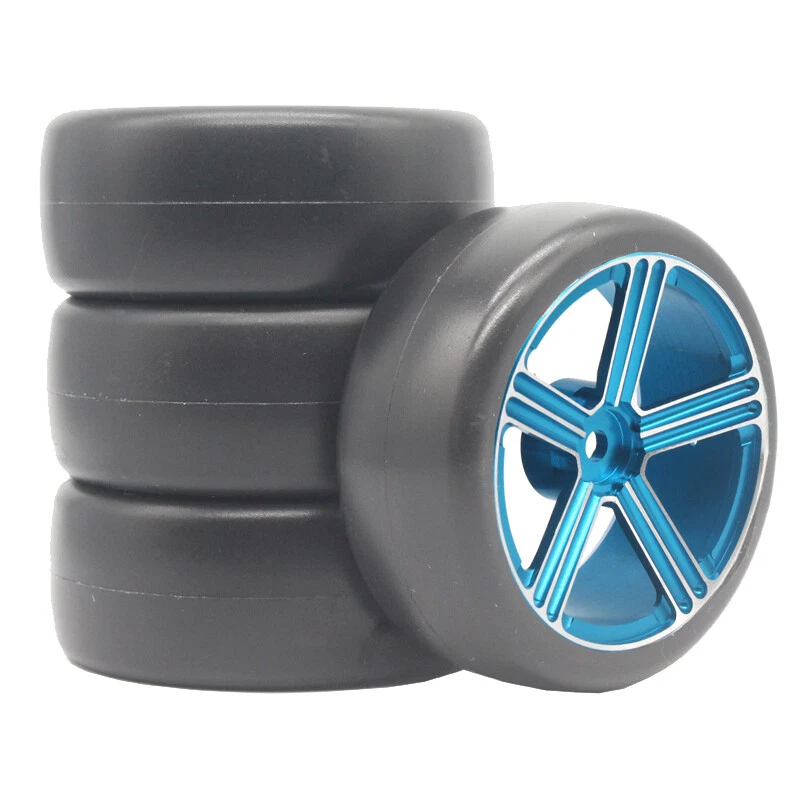 65mm Rubber Tire Metal Wheel Rim 12mm Hex for Wltoys 144001 HSP Kyosho Tamiya D4 - Image 4 of 4