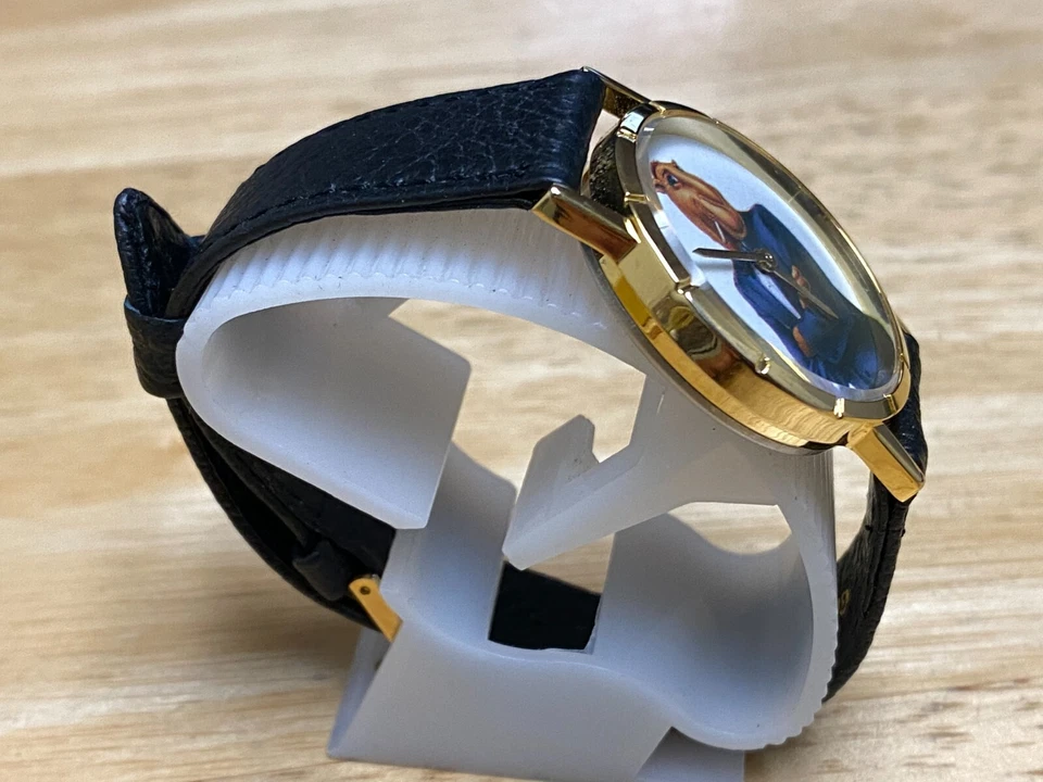 Винтажные коммерческие кварцевые мужские часы Camel золотистый цвет Push Crown кожа новый аккумулятор - Изображение 3 из 4