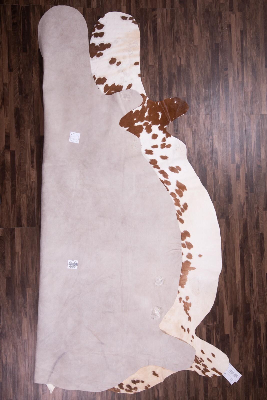 Brown and White Cowhide Rug large Tanned Cowhides for Sale Real Cow