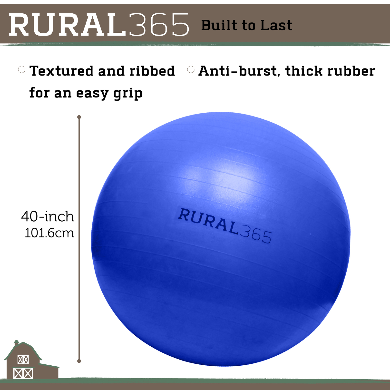 Rural365 Large Horse Ball Toy AntiBurst Giant Horse Ball with Hand