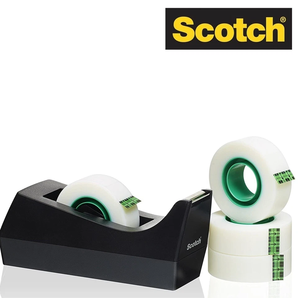 Scotch Tape Dispenser C38 + Scotch Magic Invisible Tape Sticky Tape 4 Rolls