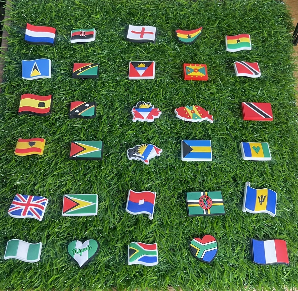 Flag Croc Charms for Clogs. Shoe Charms Party Favours, Gifts