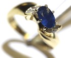 14k yellow gold .30ct SI1 H diamond sapphire gemstone ring 4.1g ladies 5.5 — photo 7